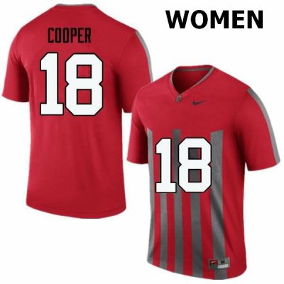 Women's Ohio State Buckeyes #18 Jonathan Cooper Throwback Nike NCAA College Football Jersey October PUT7144DG
